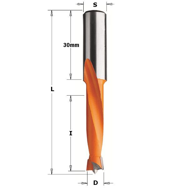 Фото 10x35x70 Z=2+2 S=10x30 LH Сверло присадочное глухое в интернет-магазине ToolHaus.ru